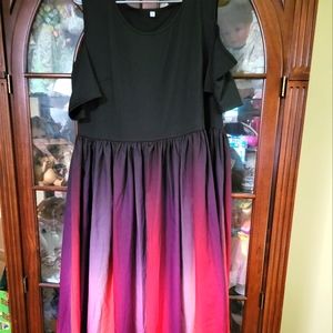 Black to multi-color ombre maxi dress